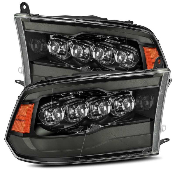 AlphaRex 09-18 Ram Truck NOVA-Series LED Projector Headlights Alpha-Black OffRoadUSA.com