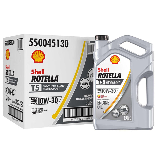 Shell Rotella T5 Synthetic Blend 10W-30 Diesel Engine Oil, 1-Gallon, 3 Pack Case EasyOptionXY LLC