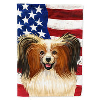 Phalene Dog American Flag Flag Canvas House Size EasyOptionXY LLC