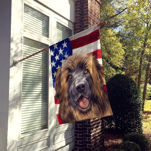 Leonberger American Flag Flag Canvas House Size EasyOptionXY LLC