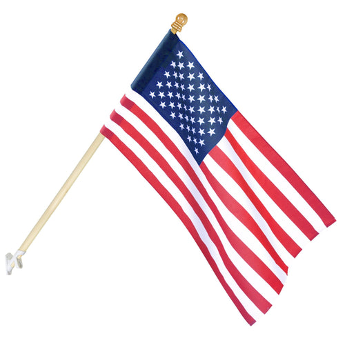 Polycotton Banner Style Flag with 5 Wood Pole and Bracket Set by Annin, 2.5' x 4' EasyOptionXY LLC