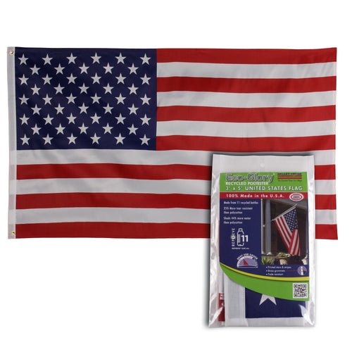Recycled Polyester American Flag with Brass Grommets by Valley Forge, 3' x 5' EasyOptionXY LLC