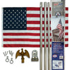6 ft. Steel Flagpole Betsy Flags American Flag Kit, Sewn Nylon Flag, Grommeted, Silver EasyOptionXY LLC