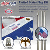 6 ft. Steel Flagpole Betsy Flags American Flag Kit, Sewn Nylon Flag, Grommeted, Silver EasyOptionXY LLC