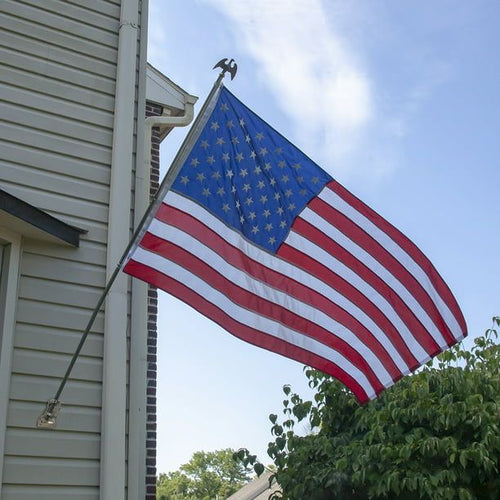 6 ft. Steel Flagpole Betsy Flags American Flag Kit, Sewn Nylon Flag, Grommeted, Silver EasyOptionXY LLC