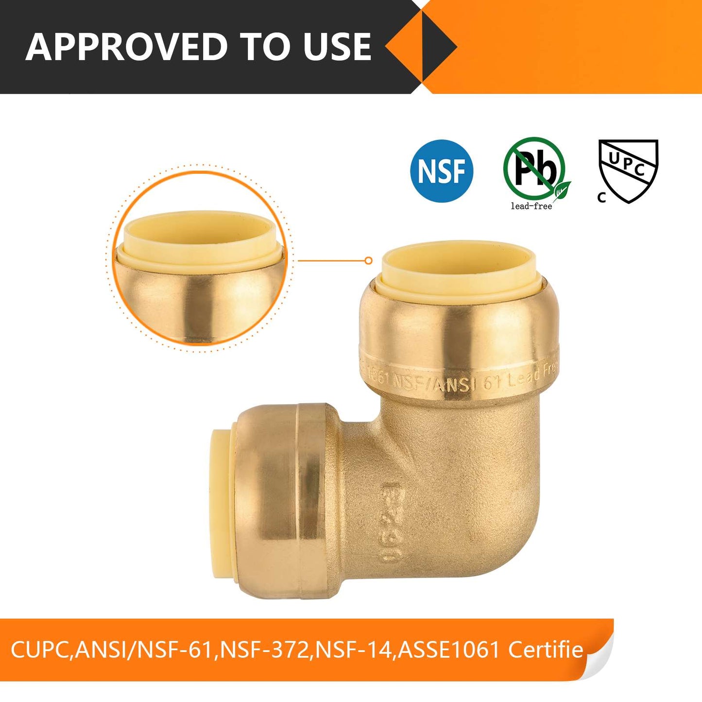 30 Pcs 1/2" x 1/2" Push Fit Elbow
