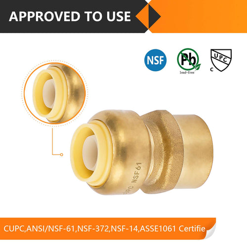 3/4" x 3/4" F Push Fit Female Adapter Plumbingsell