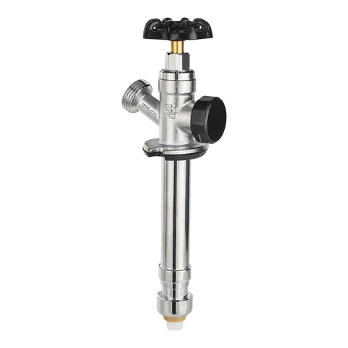 1/2" Push Fit x 3/4" Hose Bibb, 4" Anti Siphon Frost Free Sillcock