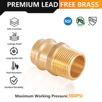 1" Copper Press x 1" Male Brass Adapter (Lead Free)