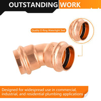 30 Pcs 1" Press Copper 45° Elbow (Lead Free)