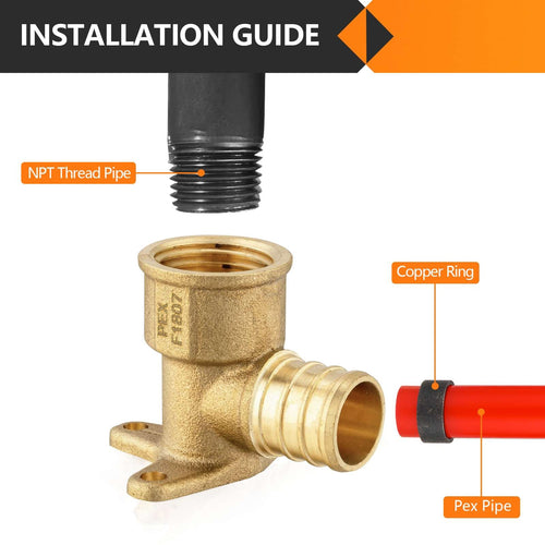 PEX-B Crimp 3/4" PEX x 1/2" Drop Ear Elbow (Lead Free) Plumbingsell