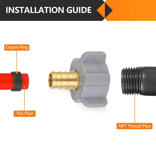 PEX-B Crimp 1/2" x 7/8" Female NPT Swivel Adapter (Lead Free) Plumbingsell