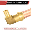 1/2" Press x 1/2" PEX Crimp Brass Elbow (Lead Free) Plumbingsell
