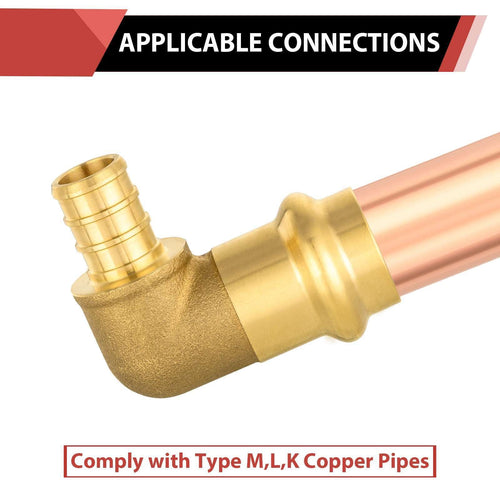1/2" Press x 1/2" PEX Crimp Brass Elbow (Lead Free) Plumbingsell