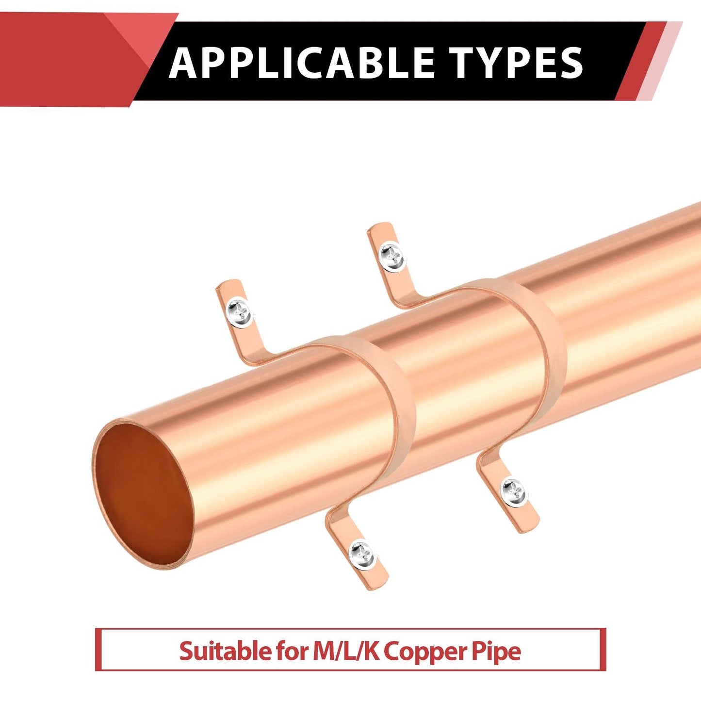 10 Pcs 1-1/2" Copper Pipe Straps, Two Hole at Wholesale Price