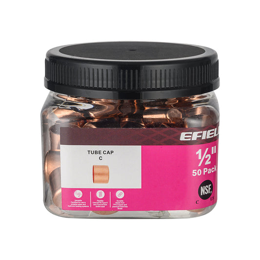 Pro 50 Pack 1/2" Solder Copper Pipe End Cap (Plug)
