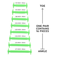 Green Stretchy Tieless Silicone Elastic Shoelaces | 16 Straps The Original Stretchlace