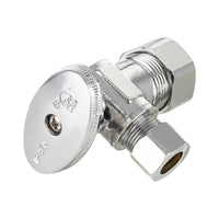 1/2" Nominal (5/8" OD) Compr. x 3/8" OD Compr. Angle Stop Valve, 1/4 Turn (Lead Free) Plumbingsell