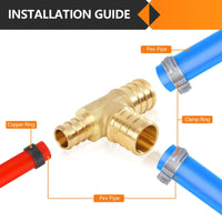 PEX-B Crimp 3/4" PEX x 1/2" PEX x 3/4" PEX Reducing Tee (Lead Free) Plumbingsell