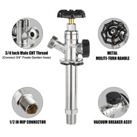 1/2" MIP x 3/4" Hose Bibb, 6" Anti Siphon Frost Free Sillcock Plumbingsell