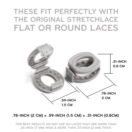 Grey Knot Bow Clip Shoelace Accessory The Original Stretchlace