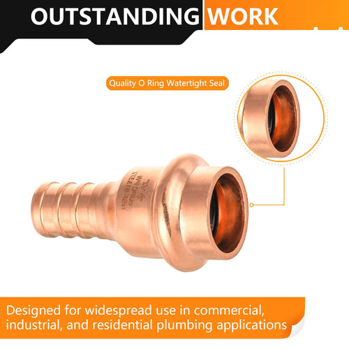 1/2" Press Copper x 1/2" PEX-B Crimp Adapter (Lead Free)