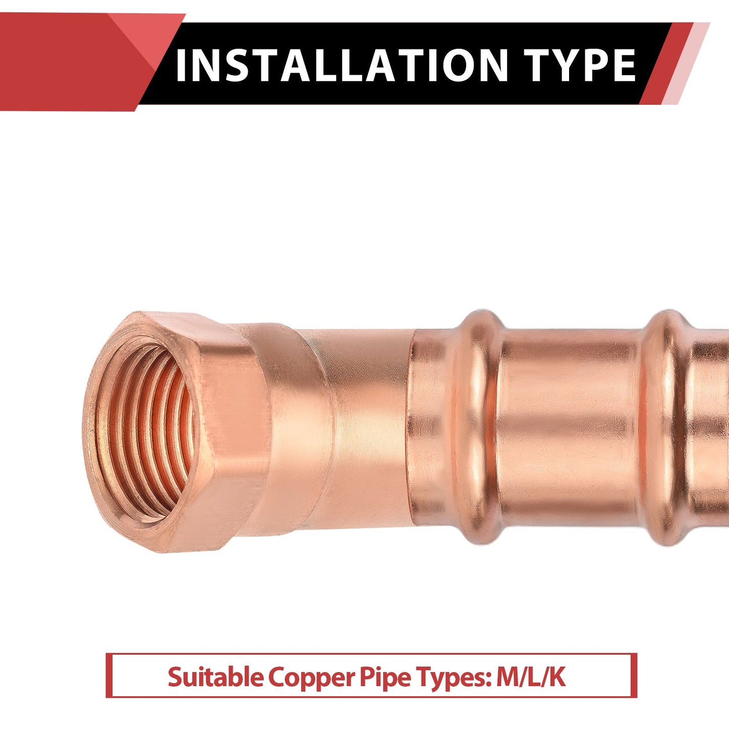 1" FTG Press x 3/4" Female Threaded Street Copper Adapter (Lead Free)