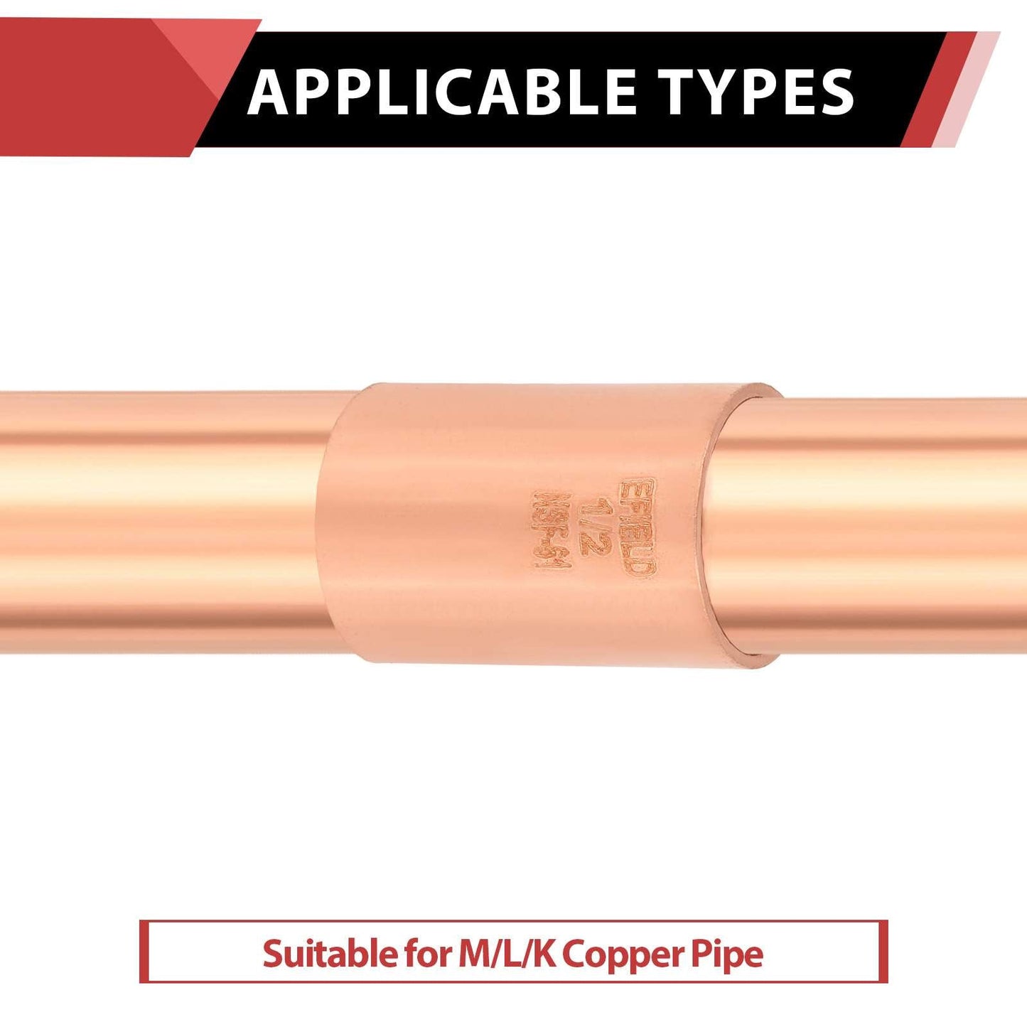 30 Pcs 1/2" Copper Coupling, No Stop at Wholesale Price