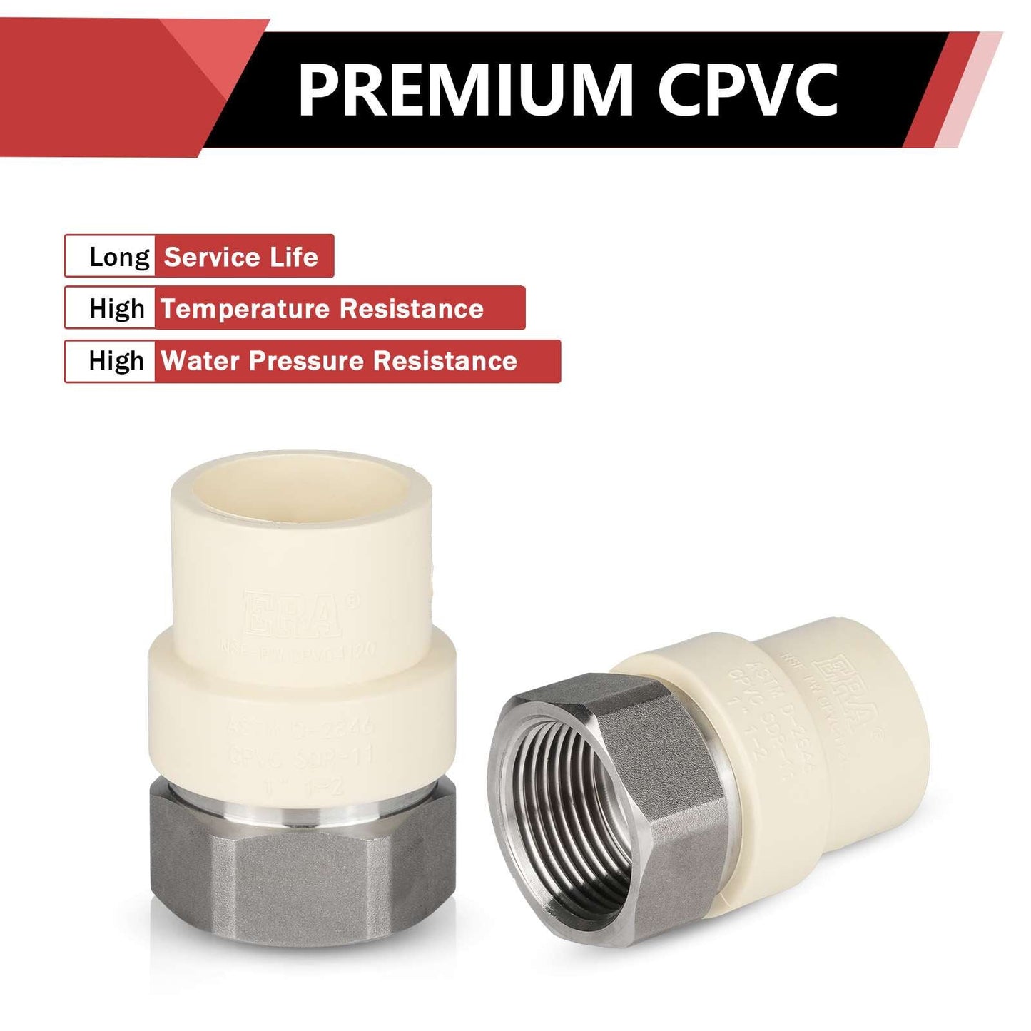 1" CPVC x Female Stainless Steel Adapter (Lead Free)