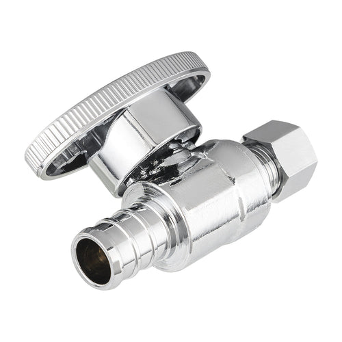 1/2" PEX Crimp x 1/4" OD Compr. Straight Stop Valve, 1/4 Turn (Lead Free) Plumbingsell