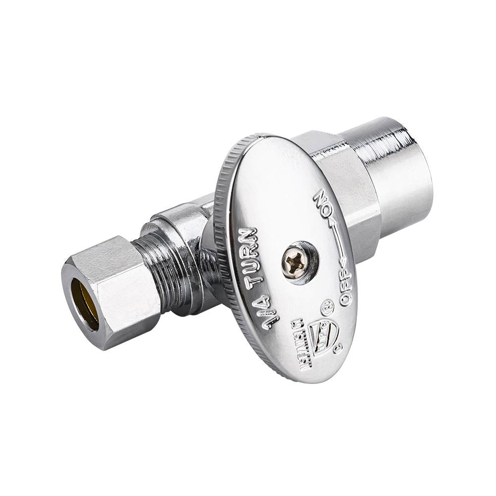 10 Pcs 1/2" CPVC x 3/8" OD Compr. Straight Stop Valve, 1/4 Turn (Lead Free)