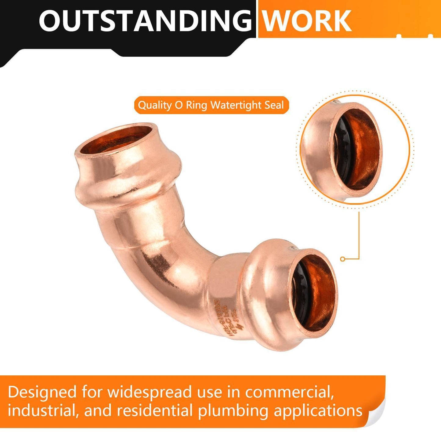 1" Press Copper 90° Elbow (Lead Free)
