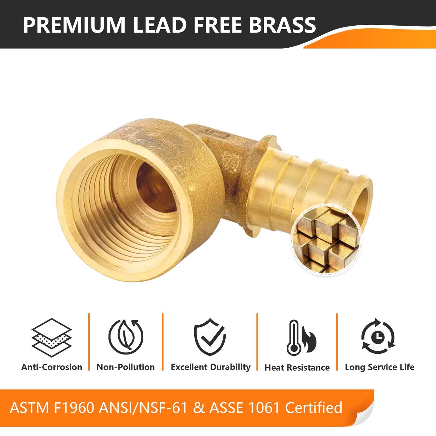 PEX A Expansion 3/4" PEX x 1/2" Female Elbow (Lead Free)