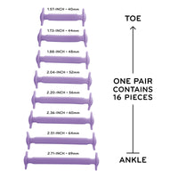 Purple Stretchy Tieless Silicone Elastic Shoelaces | 16 Straps The Original Stretchlace