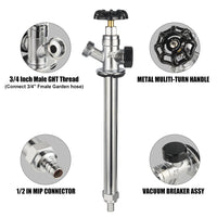 1/2" PEX Crimp x 3/4" Hose Bibb, 12" Anti Siphon Frost Free Sillcock Plumbingsell