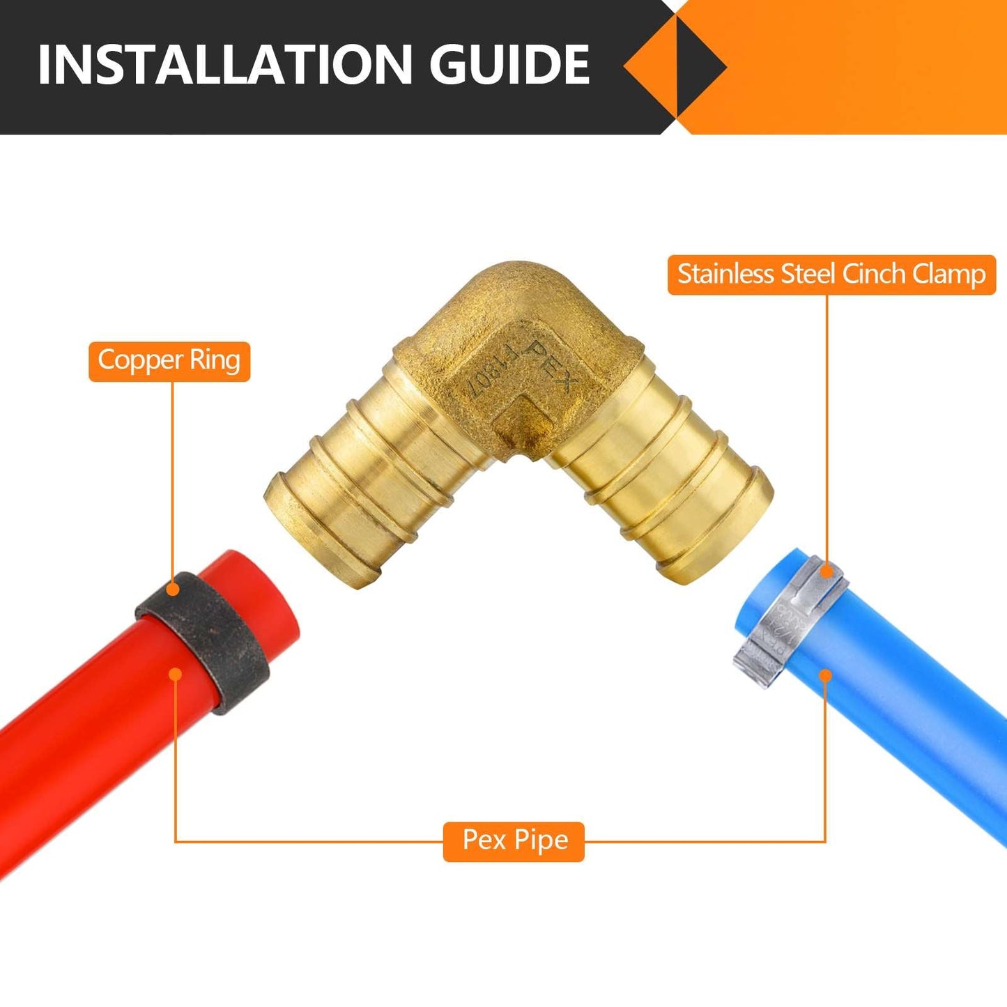 PEX-B Crimp Elbow 3/4" PEX x 3/4" PEX (Lead Free)
