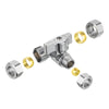 10 Pcs 5/8" OD Compr. x 5/8" OD Compr. x 3/8" OD Compr. Tee Stop Valve, 1/4 Turn (Lead Free) Plumbingsell