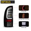 Winjet 2005-2015 Toyota Tacoma LED Sequential Tail Light w/Yellow Turn Signal - Glossy Black / Clear OffRoadUSA.com
