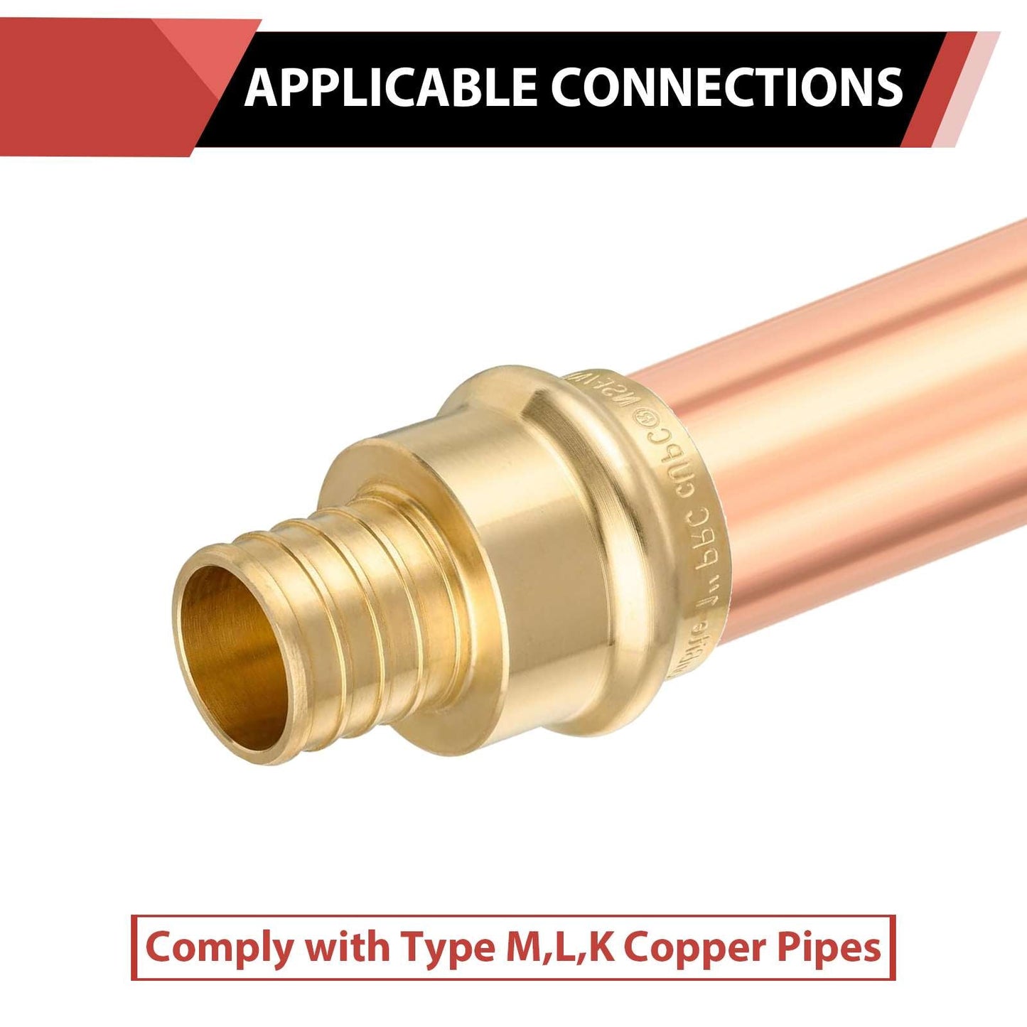 30 Pcs 1" Press x 3/4" PEX Crimp Brass Adapter (Lead Free)