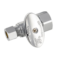 1/2" Nominal (5/8" OD) Compr. x 3/8" OD Compr. Straight Stop Valve, 1/4 Turn (Lead Free) Plumbingsell