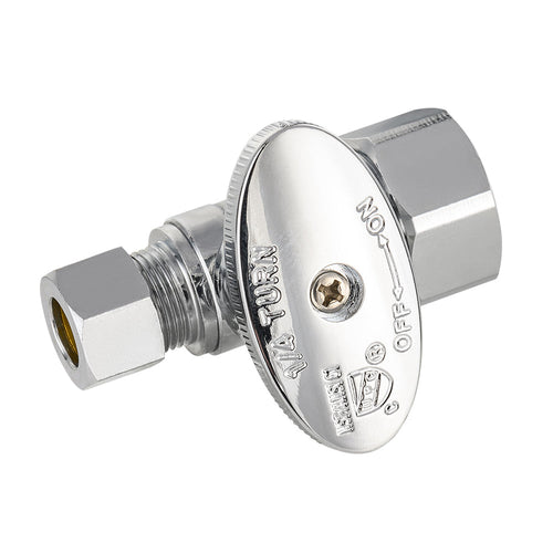 1/2" Nominal (5/8" OD) Compr. x 3/8" OD Compr. Straight Stop Valve, 1/4 Turn (Lead Free) Plumbingsell