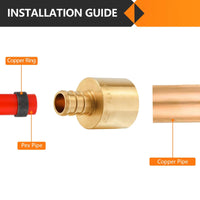 PEX-B Crimp 1/2" PEX x 3/4" Female Copper Sweat Adapter (Lead Free) Plumbingsell