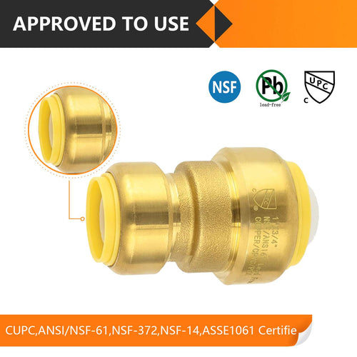 1" x 3/4" Push Fit Coupling