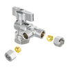 10 Pcs 1/2" NOM (5/8" OD) Inlet x 3/8" OD Outlet x 3/8" OD Outlet Split Angle Stop Valve, 1/4 Turn (Lead Free) Plumbingsell