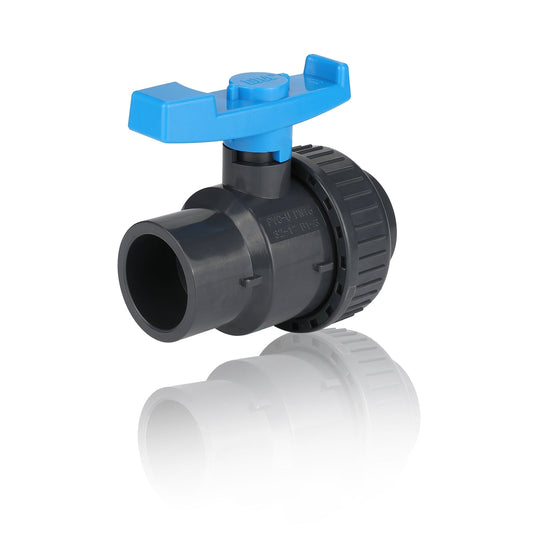 1-1/4" PVC Single Union Ball Valve SCH 40/80, Threaded