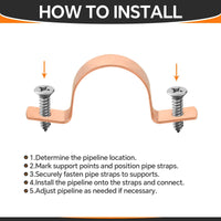 1" Copper Pipe Straps, Two Hole Plumbingsell
