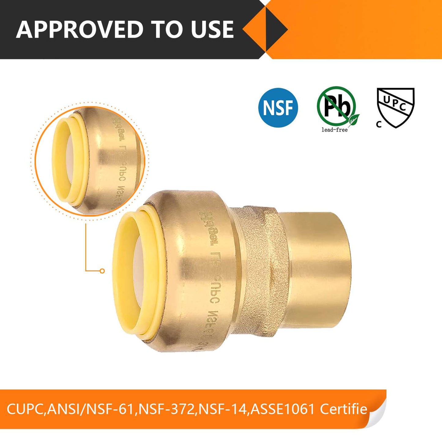 30 Pcs 3/4" x 1" F Push Fit Female Adapter