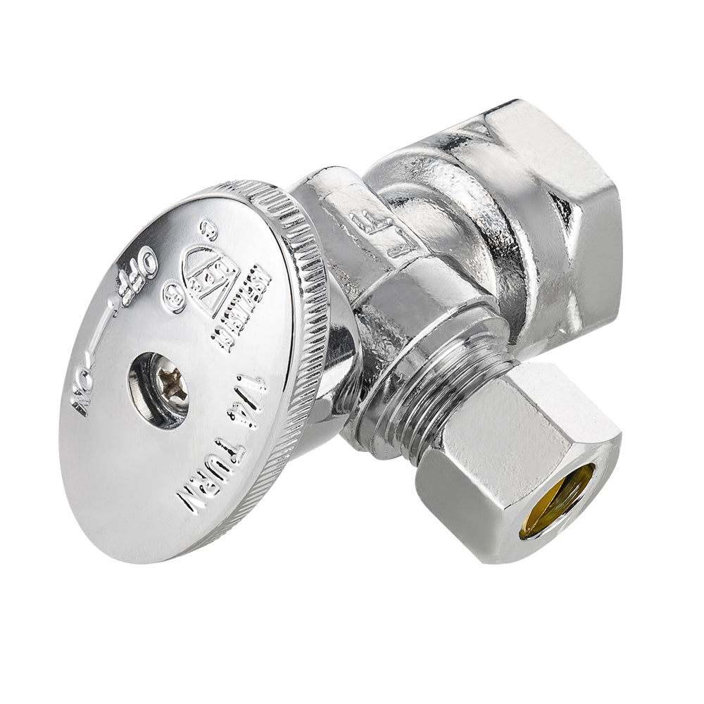 10 Pcs 1/2" FIP x 3/8" OD Compr. Angle Stop Valve, 1/4 Turn (Lead Free)