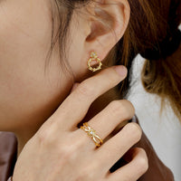 Crown of Thorns Rose Stud Earrings