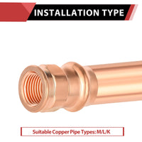 3/4" Press Copper x 1/2" Female Threaded Adapter (Lead Free) Plumbingsell
